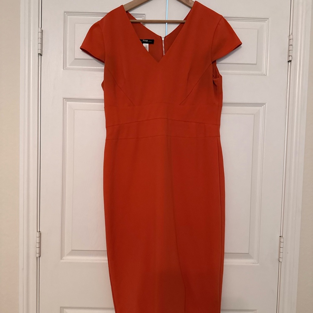 Slate & Willow Vibrant Orange Midi Dress